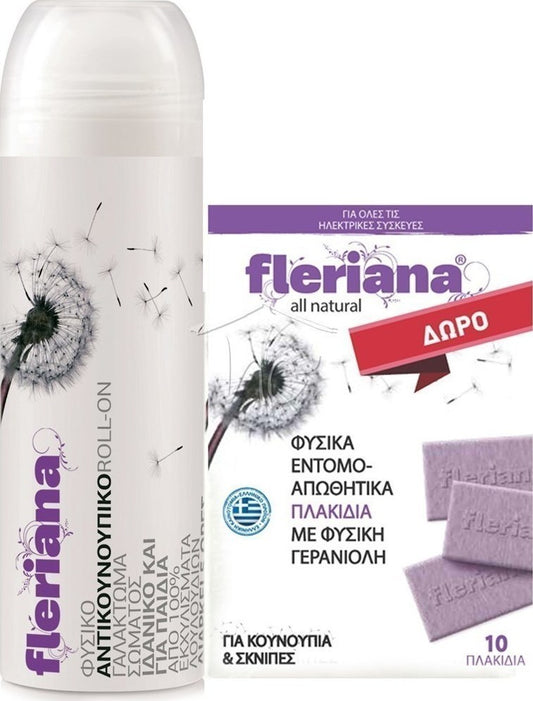 Fleriana Roll On 100ml + Fleriana Πλακίδια 10τμχ