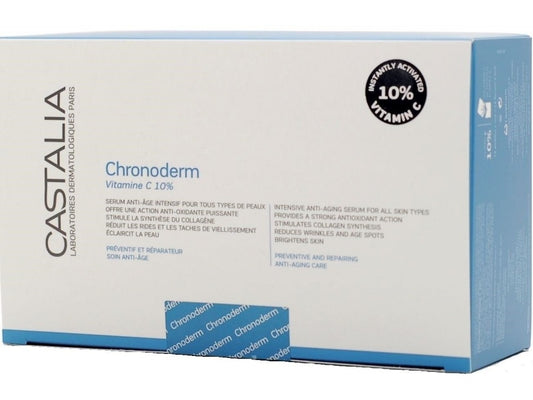 Castalia Chronoderm Vitamine C 10% Εντατική Αντιγηραντική Φροντίδα με βιταμίνη C, 14 φιαλίδια x 5ml