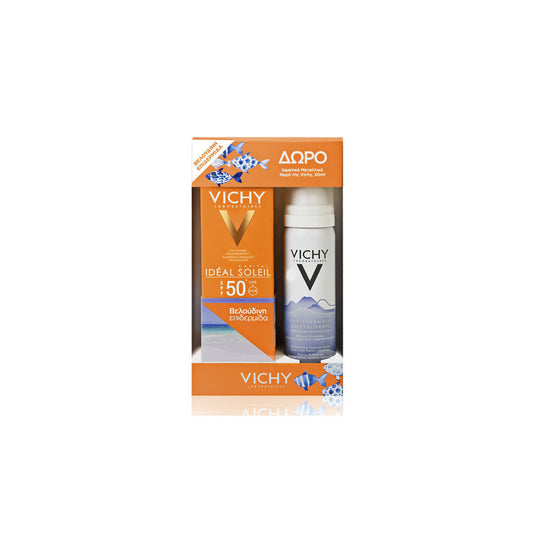 Vichy Ideal Soleil Velvet SPF50+ (50ml) & Eau Thermale Spring Water (50ml)