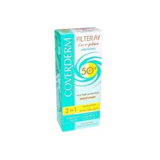 Coverderm Filteray Face Plus 2 in 1 Tinted Light Beige Dry-Sensitive Skin SPF50+ 50ml