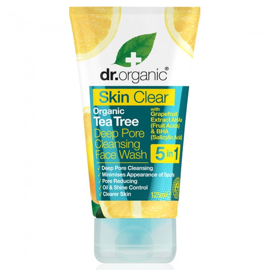 Dr.Organic Skin Clear 5 in 1 Deep Pore Cleansing Face Wash 125ml