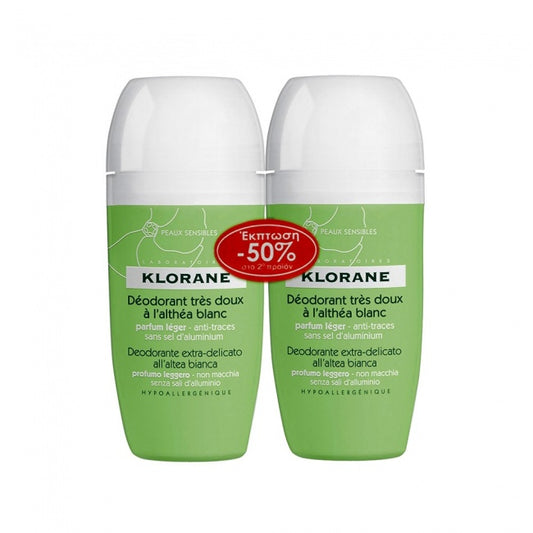 Klorane Efficacite 24h A L' Althea Blanc Roll On Προσφορά το 2ο Προϊόν -50% 2x40ml