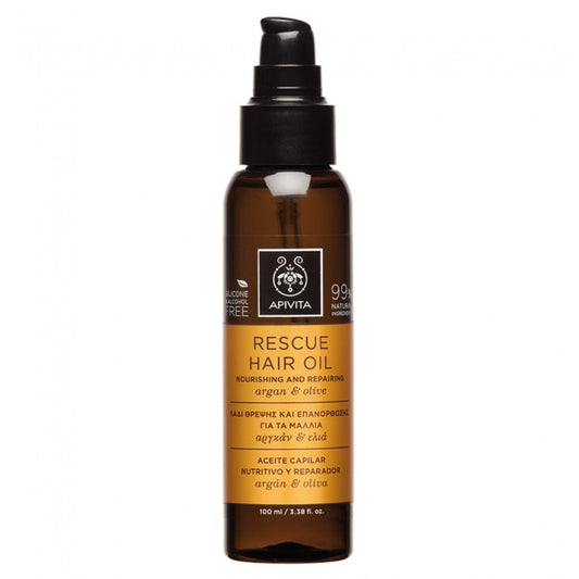 Apivita Rescue Hair Oil με Αργκάν & Ελιά 100ml