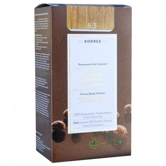 Korres Argan Oil Advanced Colorant N 8.3 Ξανθό Ανοιχτό Μελί