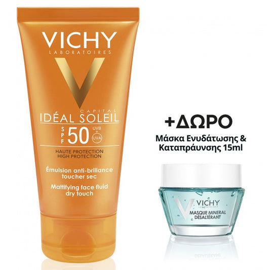 Vichy Ideal Soleil Creme Dry Touch Ματ Αποτέλεσμα Spf50 50ml